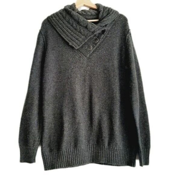 MERRELL Sweater Grey Cotton & Lambswool Sz XL - Picture 1 of 12